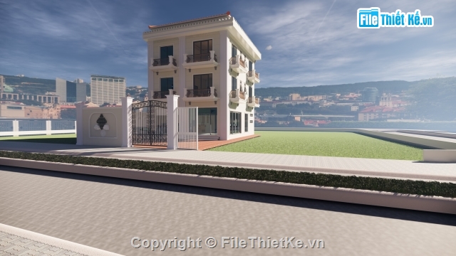 File revit Biệt thự 3 tầng,file revit biệt thự,revit biệt thự